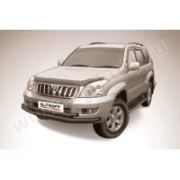 Защита передняя двойная 57-57 мм чёрная для Toyota Land Cruiser Prado 120 2002-2009