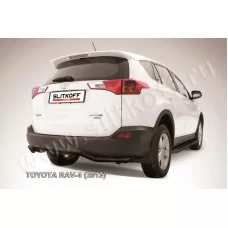 Защита заднего бампера 57 мм волна чёрная для Toyota RAV4 2013-2015