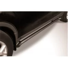 Пороги труба 57 мм с гибами чёрная для Ford Kuga 2008-2013