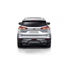 Защита заднего бампера 57 мм скоба чёрная для Geely Atlas 2018-2022
