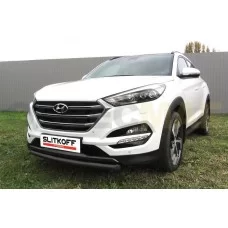 Защита переднего бампера 57 мм чёрная для Hyundai Tucson 2015-2018