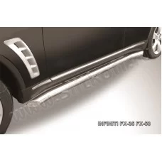 Пороги труба 76 мм с гибами для Infiniti FX35/37 2008-2014