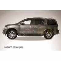 Защита штатных порогов 42 мм чёрная для Infiniti QX56 2004-2010