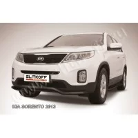Защита переднего бампера 57 мм волна чёрная для Kia Sorento 2012-2015