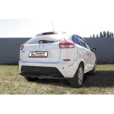 Защита заднего бампера 42 мм чёрная для Lada XRay 2016-2022