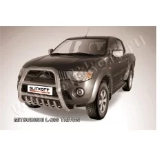 Кенгурятник 76 мм высокий с защитой картера для Mitsubishi L200 2006-2015