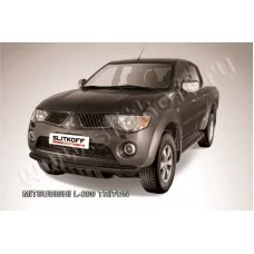 Защита переднего бампера 57 мм чёрная для Mitsubishi L200 2006-2015