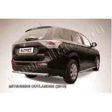 Защита заднего бампера 57 мм короткая серебристая для Mitsubishi Outlander 2012-2014