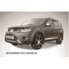 Кенгурятник 57 мм низкий чёрный для Mitsubishi Outlander 2006-2009