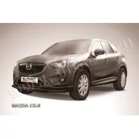 Защита передняя двойная 57-42 мм чёрная для Mazda CX-5 2011-2017