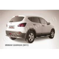 Защита заднего бампера 57 мм серебристая для Nissan Qashqai 2010-2014