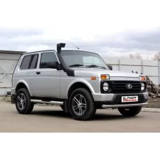 Защита переднего бампера 57 мм радиусная серебристая для ВАЗ 4x4 Urban 2015-2021