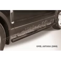 Пороги труба с накладками 76 мм чёрная для Opel Antara 2006-2018