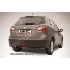 Защита заднего бампера 42 мм чёрная для Suzuki SX4 2013-2024