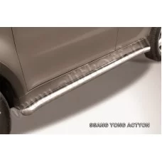 Пороги труба 57 мм с гибами для SsangYong Actyon 2010-2024
