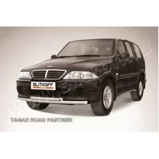Защита передняя двойная 57-57 мм серебристая для Тагаз Road Partner 2008-2011