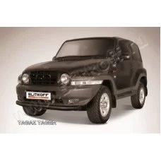 Защита переднего бампера 76 мм чёрная для Тагаз Tager 2008-2014