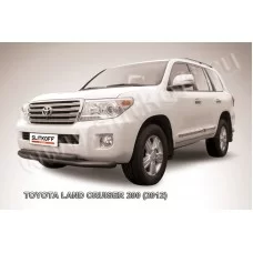 Защита передняя двойная 76-57 мм чёрная для Toyota Land Cruiser 200 2012-2013