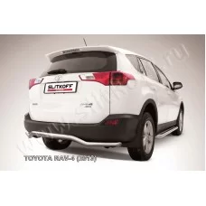 Защита заднего бампера 57 мм волна серебристая для Toyota RAV4 2013-2015