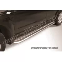 Пороги с площадкой алюминиевый лист 42 мм для Subaru Forester 2008-2013