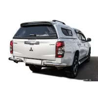 Защита задняя уголки 76 мм (авто без бампера) Black Edition для Mitsubishi L200 2019-2024