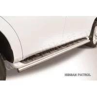 Защита штатных порогов 57 мм Black Edition для Nissan Patrol 2010-2013