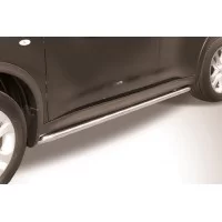 Пороги труба 42 мм с изгибами Black Edition на 4WD для Nissan Juke 2010-2014