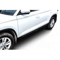 Пороги труба 57 мм черная для Skoda Kodiaq 2017-2024