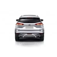Защита заднего бампера 57 мм скоба серебристая для Geely Atlas 2018-2022