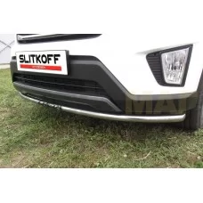 Защита переднего бампера 42 мм радиусная с надписью для Hyundai Creta 2016-2021