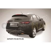 Защита заднего бампера 76 мм чёрная для Infiniti FX35/37 2008-2014