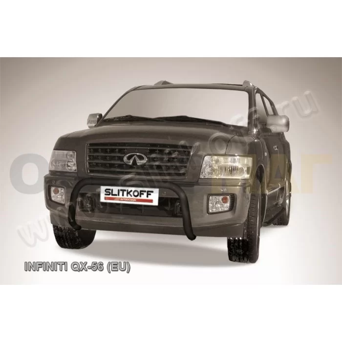 Кенгурятник 76 мм низкий мини чёрный для Infiniti QX56 2004-2010 артикул IN.QX003B