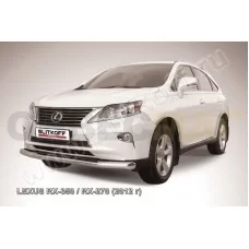 Защита переднего бампера 76 мм серебристая для Lexus RX-270/350/450 2012-2015