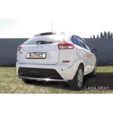 Защита заднего бампера 42 мм серебристая для Lada XRay 2016-2022