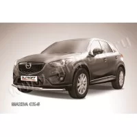 Защита передняя двойная 57-42 мм серебристая для Mazda CX-5 2011-2017
