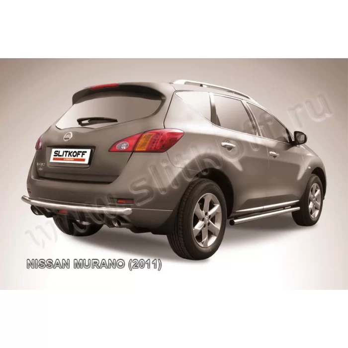 Защита заднего бампера 57 мм для Nissan Murano 2010-2016 артикул NIM11009