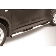 Пороги труба с накладками 76 мм для Nissan Juke 4WD 2010-2018