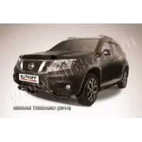 Защита переднего бампера 57 мм волна чёрная для Nissan Terrano 2014-2024