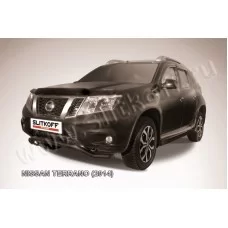 Защита переднего бампера 57 мм волна чёрная для Nissan Terrano 2014-2024