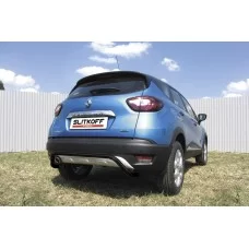 Защита заднего бампера 42 мм скоба чёрная для Renault Kaptur 2WD 2016-2024