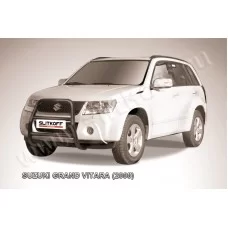 Кенгурятник 57 мм высокий чёрный для Suzuki Grand Vitara 2008-2011