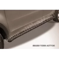 Пороги труба 57 мм с гибами чёрная для SsangYong Actyon 2010-2024