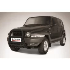 Кенгурятник 76 мм высокий чёрный для Тагаз Tager 5 дверей 2008-2014