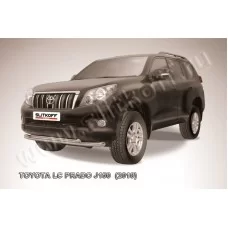 Защита передняя двойная 76-57 мм серебристая для Toyota Land Cruiser Prado 150 2009-2013