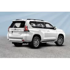 Защита заднего бампера 57 мм короткая серебристая для Toyota Land Cruiser Prado 150 2017-2020