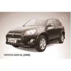 Защита передняя двойная 76-57 мм чёрная для Toyota RAV4 Длинная база 2009-2013