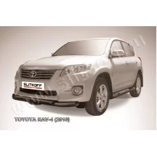 Защита передняя двойная 76-57 мм чёрная для Toyota RAV4 2010-2013