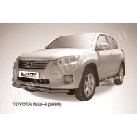 Защита передняя двойная 57-42 мм серебристая для Toyota RAV4 2010-2013