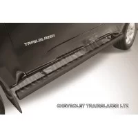 Пороги труба 76 мм чёрная для Chevrolet TrailBlazer 2013-2018