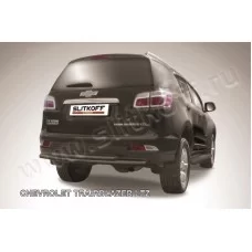 Защита заднего бампера двойная 57-42 мм чёрная для Chevrolet TrailBlazer 2013-2018